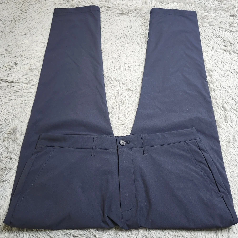 J Crew Flex Chino Pants Mens 34x34 Lightweight Straight Fit Navy Blue W34 L34 J.